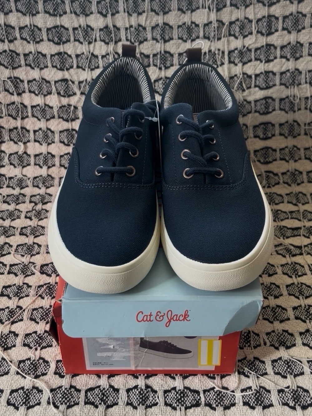 Cat & Jack Navy and White Kids Lace-Up Jett Sneakers